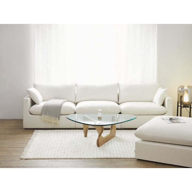 (As-is) Russell Corner Unit - Oat (Eco Clean Fabric) - 1 - 10 - White modern living room, minimalist decor, cozy seating