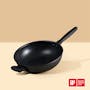 Meyer Midnight Nonstick Hard Anodized Nonstick 28cm Open Stirfry with Helping Handle - 5