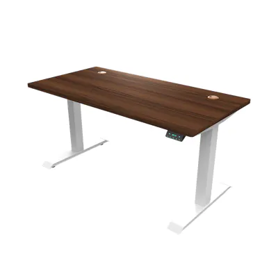 Ergoworks Signature Standing Desk 1.4m - White, Noce Champagne