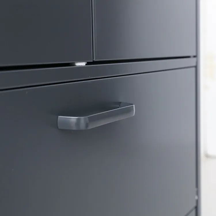(As-is) Olavi Metal Wardrobe with 2 Drawers - Dark Grey - 18