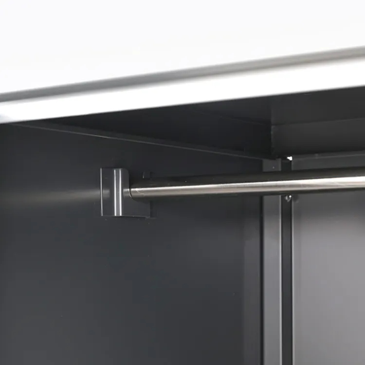 (As-is) Olavi Metal Wardrobe with 2 Drawers - Dark Grey - 19