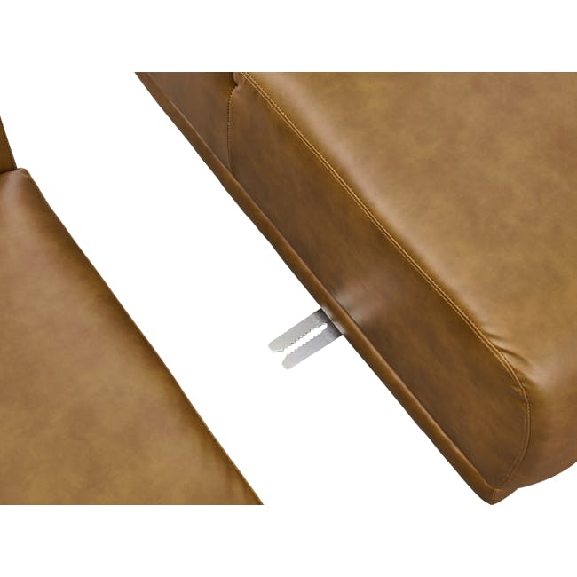 Milan 4 Seater Corner Sofa - Tan (Faux Leather) - 11