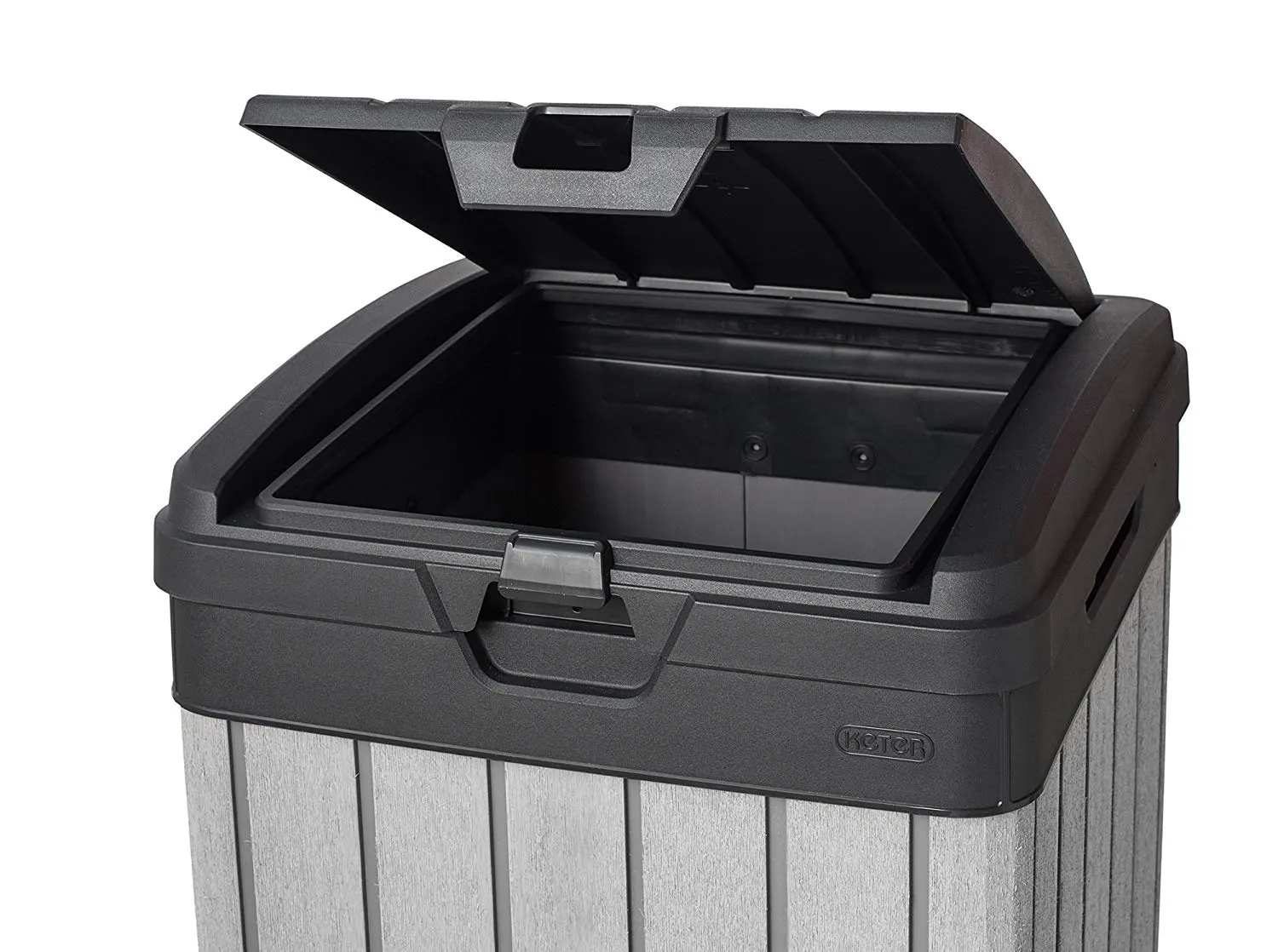 Rockford Outdoor Bin 124L - Black - 9 - Black, open, plastic, storage, bin, trash, container, lid, design, ergonomic