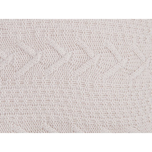 Sidney Knitted Cushion Cover - Cream - 1