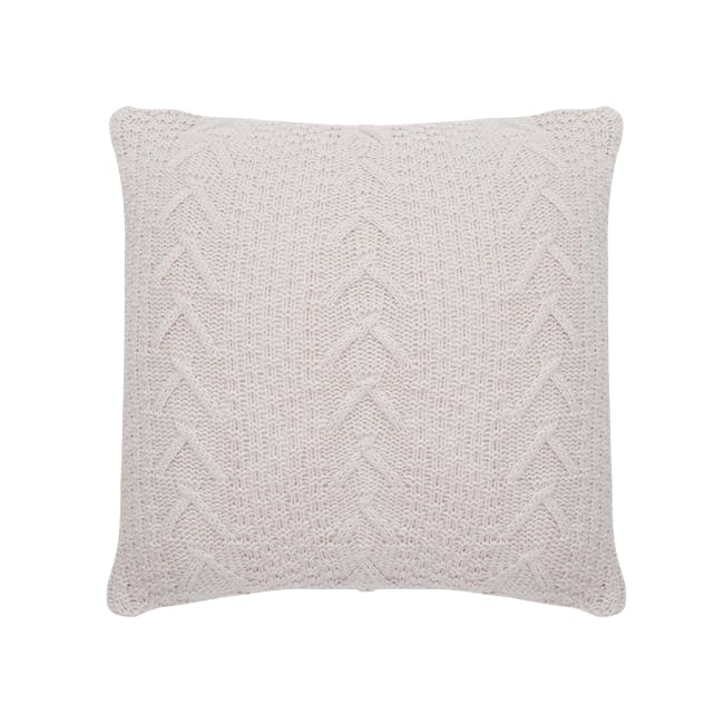 Sidney Knitted Cushion - Cream - 0
