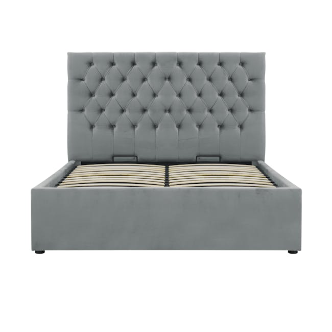 Isabelle Tall Queen Storage Bed - Seal Grey (Velvet) - 3