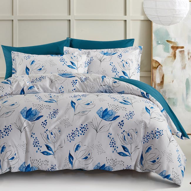 Marie Claire Lumine Cotton Printed Full Bedding Set - Frostdew (2 Sizes) - 0