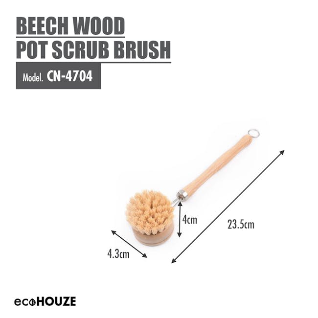 ecoHOUZE Beech Wood Pot Scrub Brush - 1