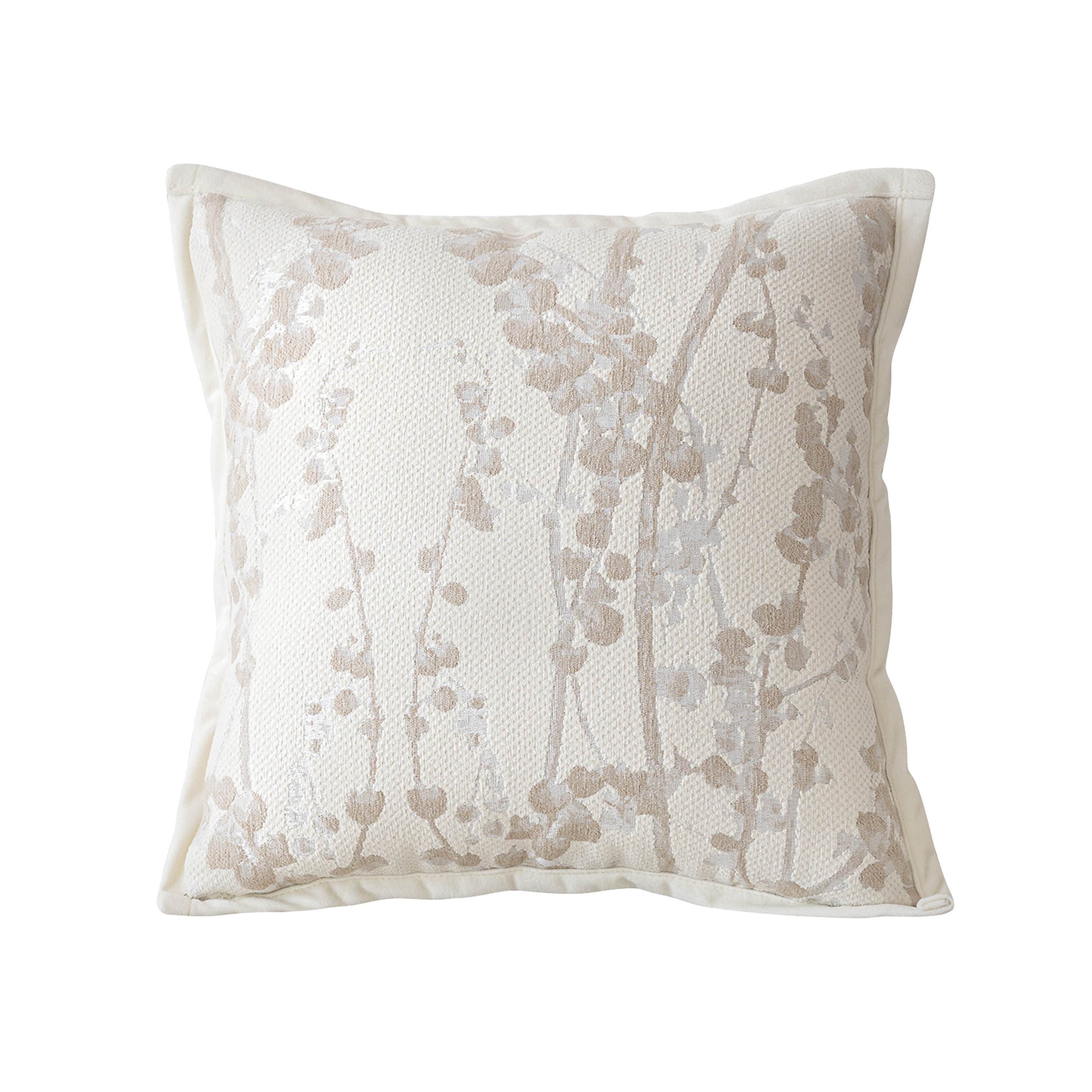 Penny Floral Brocade Cushion - Ivory
