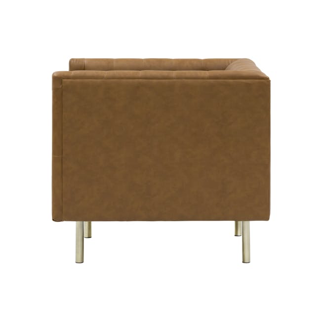 Cadencia 2 Seater Sofa with Cadencia Armchair - Tan (Faux Leather) - 5