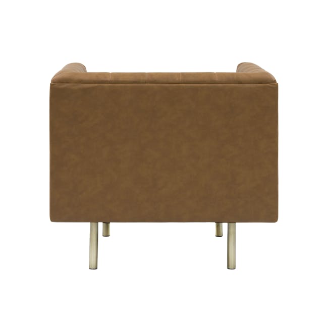 Cadencia 2 Seater Sofa with Cadencia Armchair - Tan (Faux Leather) - 6