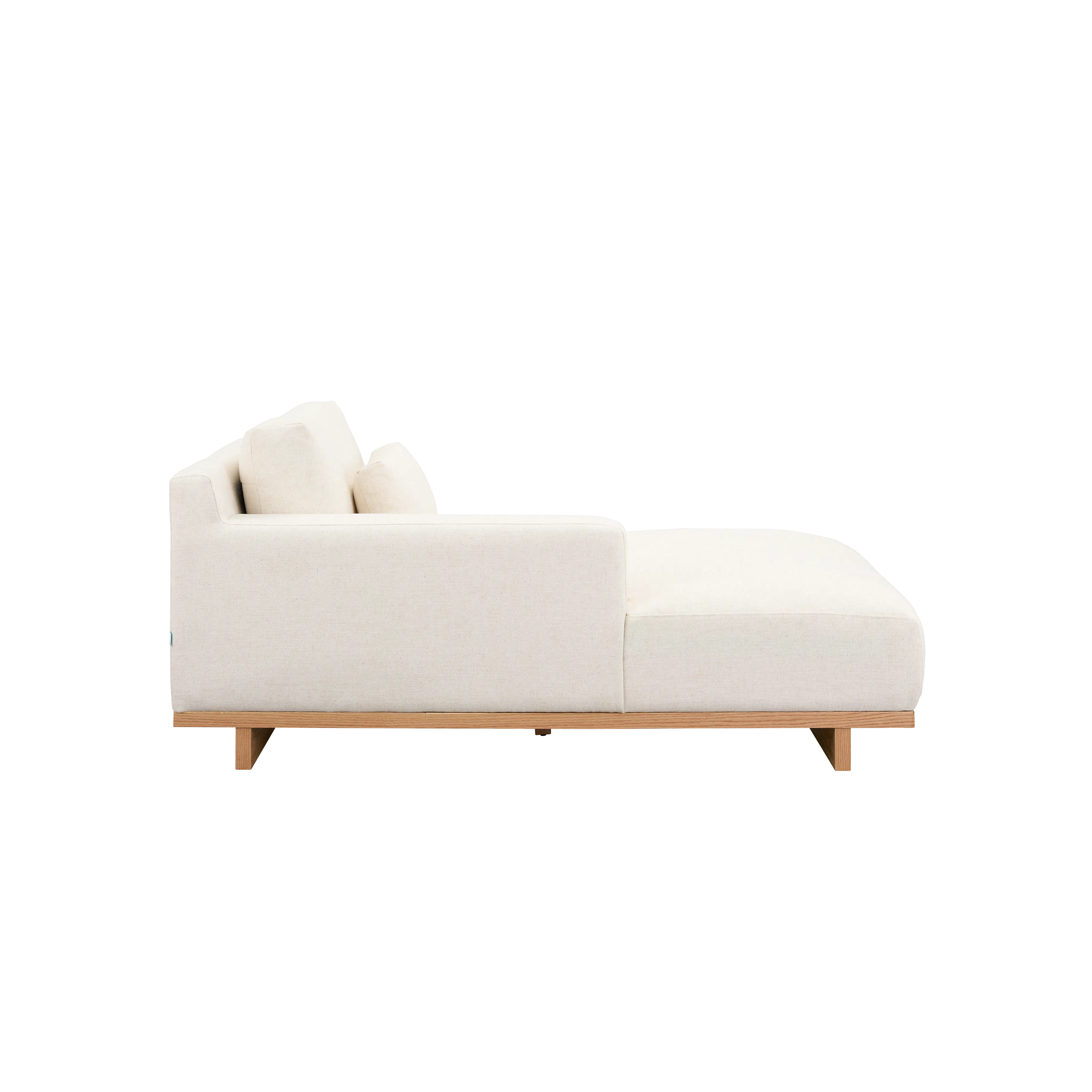 Miu L-Shaped Lounge Sofa - 11 - Cream-colored sofa, minimalist design, modern decor, light wood legs, soft cushions, cozy