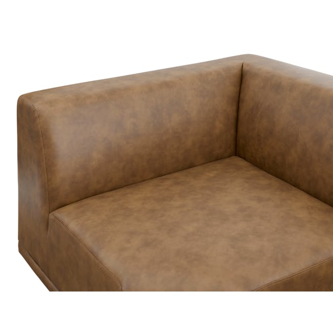 Milan 4 Seater Corner Sofa - Tan (Faux Leather) - 6