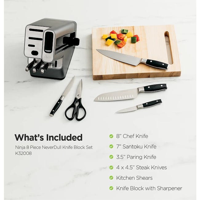 Ninja Foodi NeverDull Premium 8Pc Knife Block Set with Sharpener - 12