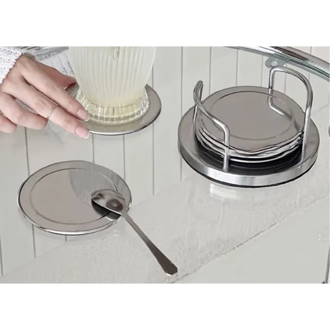Sonis Stainless Steel Coasters (Set of 5) - 3