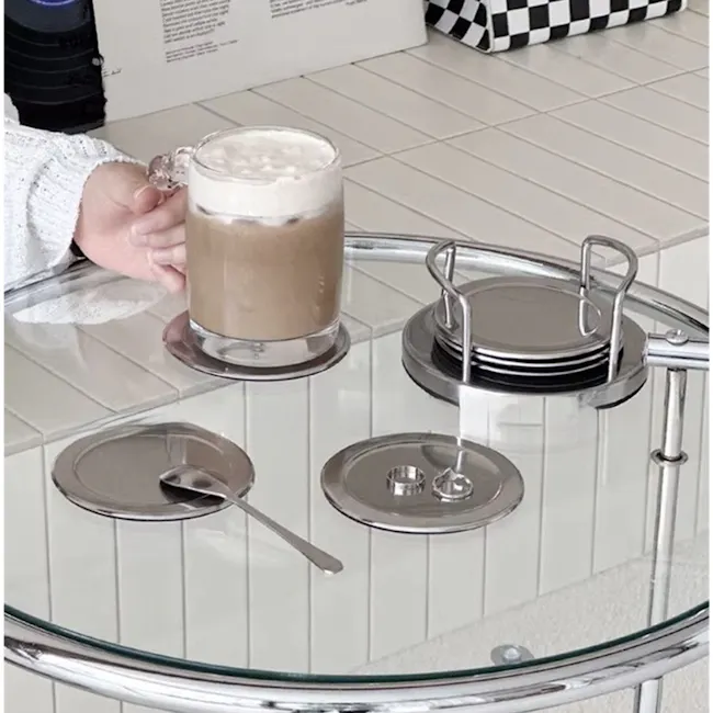 Sonis Stainless Steel Coasters (Set of 5) - 2