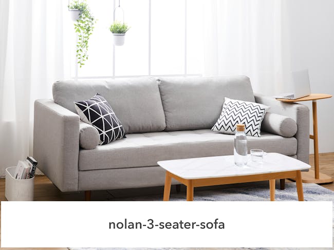 Nolan 3 Seater Sofa - Slate (Fabric) - 1