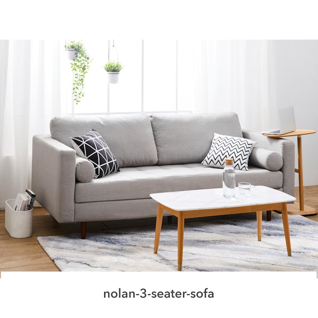 Nolan 3 Seater Sofa - Slate (Fabric) - 1