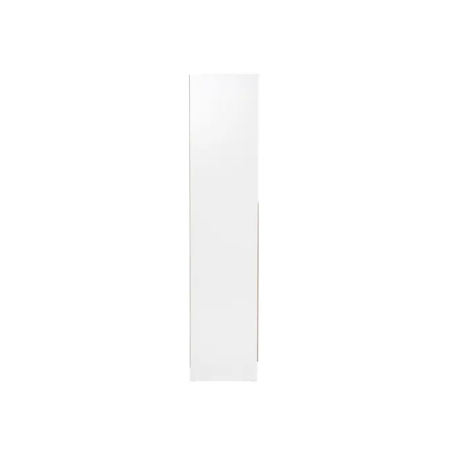 Miah 2 Door Wardrobe - Natural, White - 10 - Minimalistic design with a clean, white background, Vertical rectangular shape