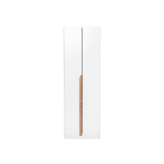 Miah 2 Door Wardrobe with Open Shelves - White - 2