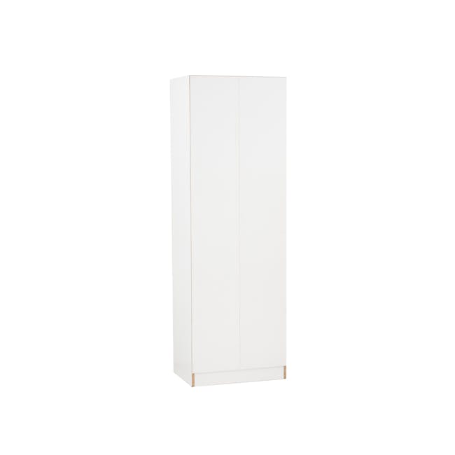Miah 2 Door Wardrobe with Open Shelves - White - 15