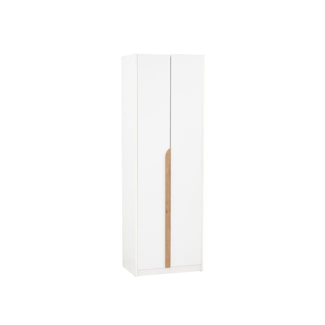 Miah 2 Door Wardrobe with Open Shelves - White - 13
