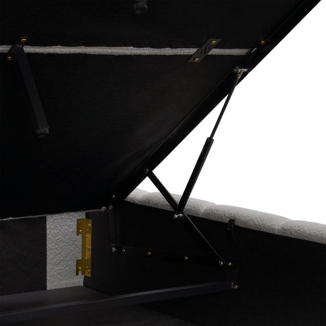 Aubrielle Storage Queen Bed - Light Grey Boucle - 19