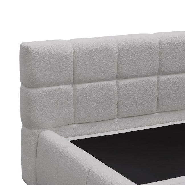 Aubrielle Storage Queen Bed - Light Grey Boucle - 14