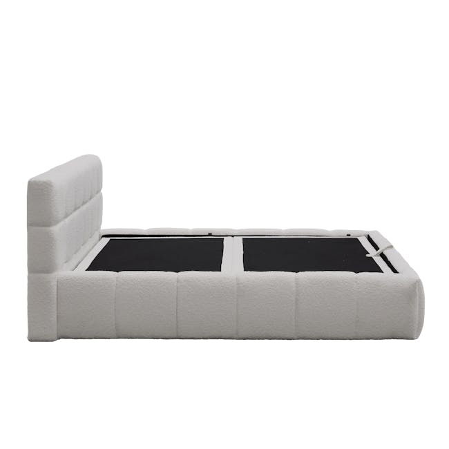 Aubrielle Storage Queen Bed - Light Grey Boucle - 11