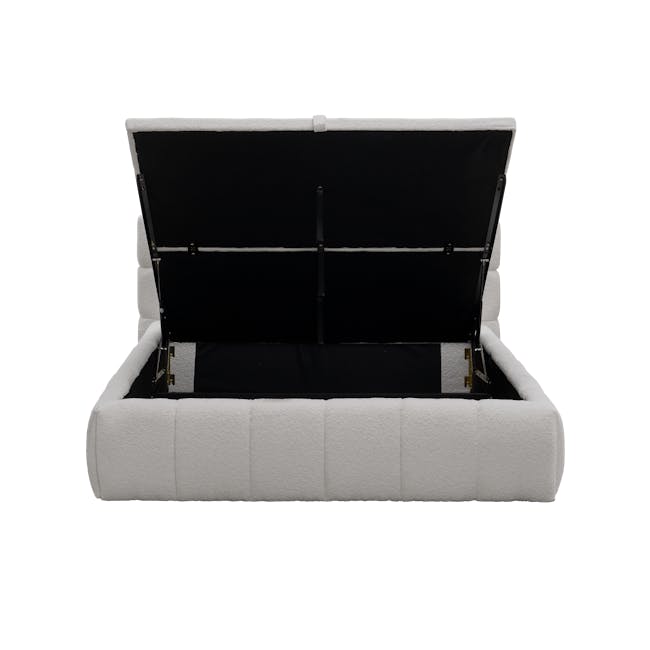 Aubrielle Storage Queen Bed - Light Grey Boucle - 8