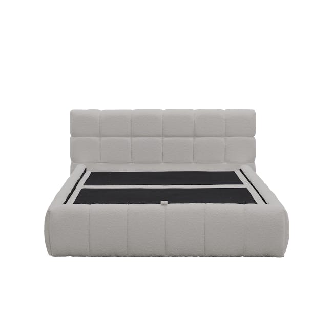 Aubrielle Storage Queen Bed - Light Grey Boucle - 7
