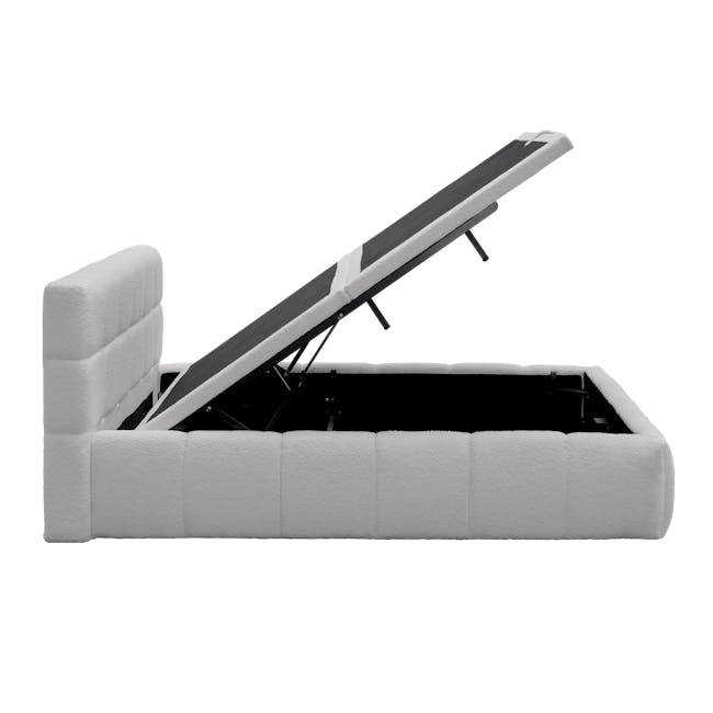 Aubrielle Storage Queen Bed - Light Grey Boucle - 12