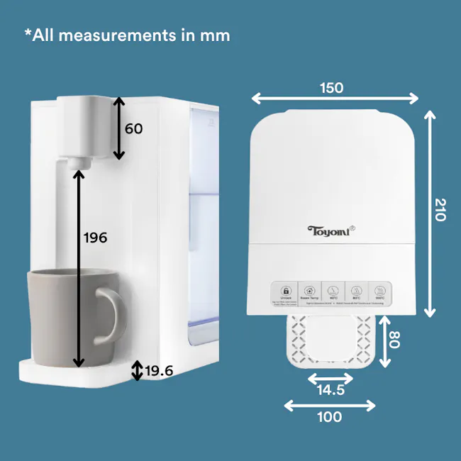TOYOMI 3.5L InstantBoil Filtered Water Dispenser FB 7735F - Matte Peach - 7