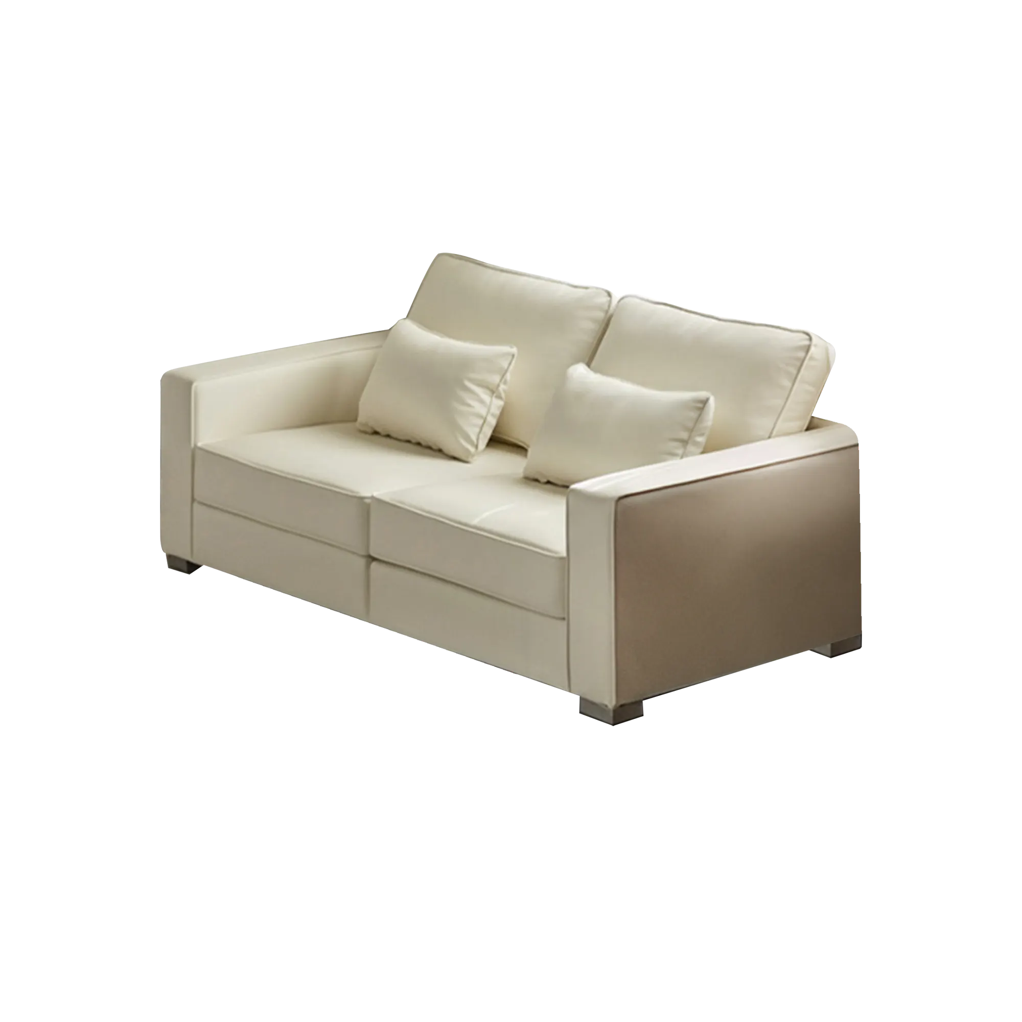 Paris 3 Seater Sofa - Ivory (Faux Leather)