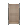 Lucca 2 Door Wardrobe 1 - Graphite Linen, Herringbone Oak - 0