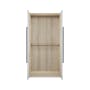 Lucca 2 Door Wardrobe 1 - Matte White, White Oak - 0