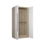 Lucca 2 Door Wardrobe 1 - Matte White, White Oak - 2