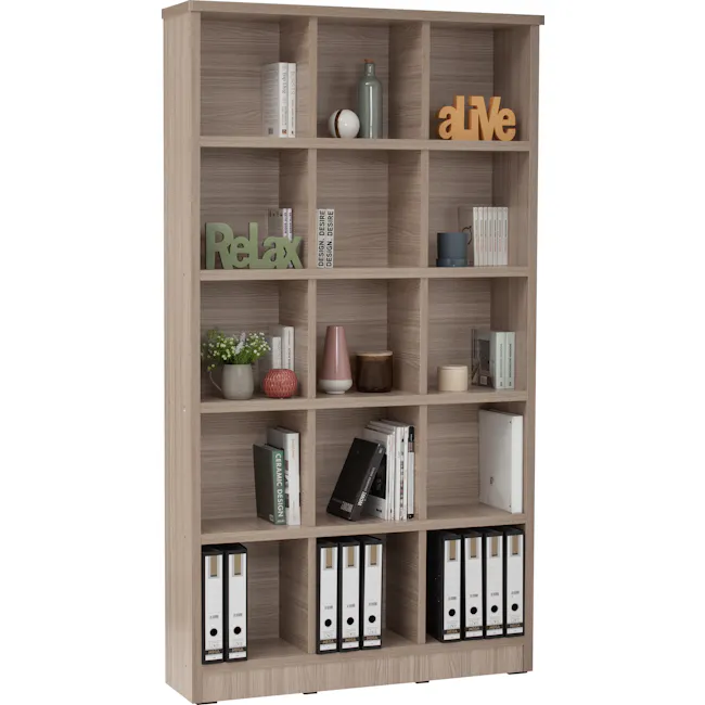 Harry 3x5 Shelving Unit - Ebonnese - 3 - Wooden bookshelf, minimalist design, modern decor, bookshelf with dividers, books
