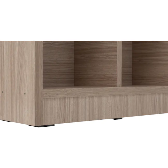 Harry 3x5 Shelving Unit - Ebonnese - 8 - Wooden shelf, minimalist design, natural wood grain, light brown finish, empty