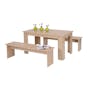 Mila Dining Set - 1.4m Table and 2 Benches - 2