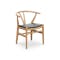 Caine Chair - Oak, Black (Genuine Cowhide)
