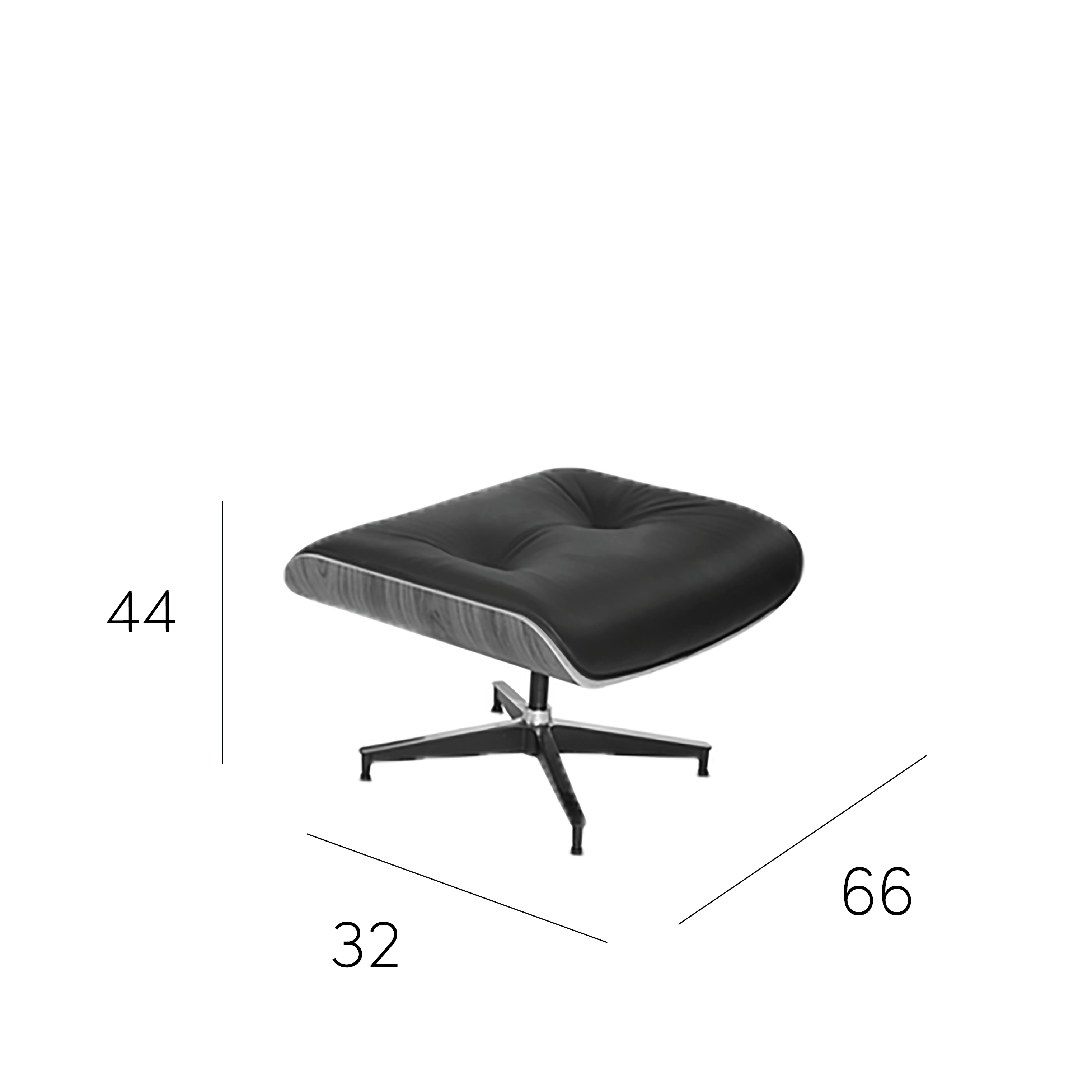 Eames Lounge Chair And Ottoman Black Genuine Cowhide Modern