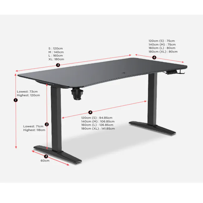 TTRacing Titus X Smart Standing Desk - Walnut (4 Sizes) - 11