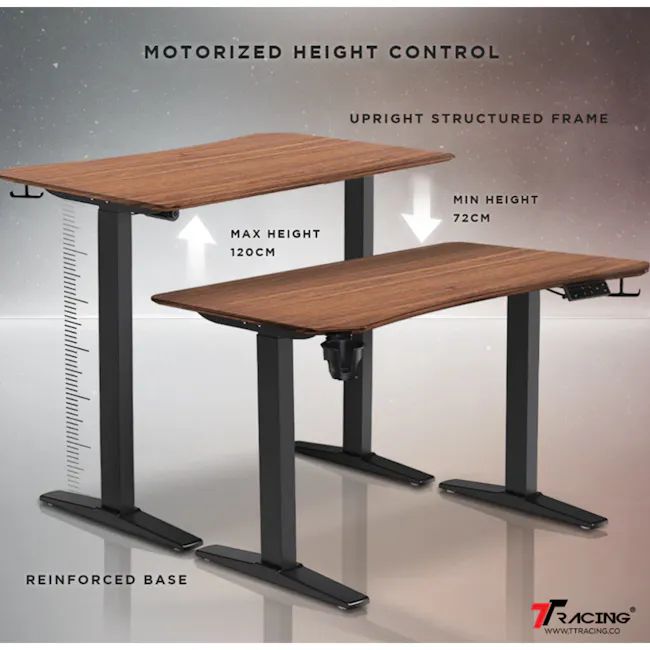 TTRacing Titus X Smart Standing Desk - Walnut (4 Sizes) - 7