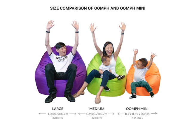 Oomph Mini Spill-Proof Bean Bag - Chili Red - 4
