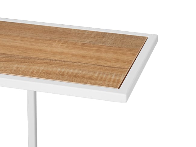Dana Carry Side Table - White, Oak - 4