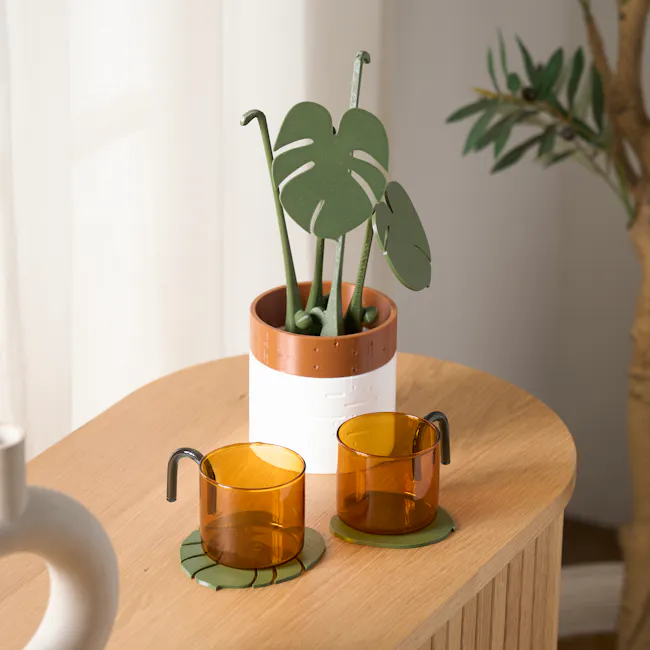 Monstera Coaster Plant with Magnetic Leaves - Forest Green - 3