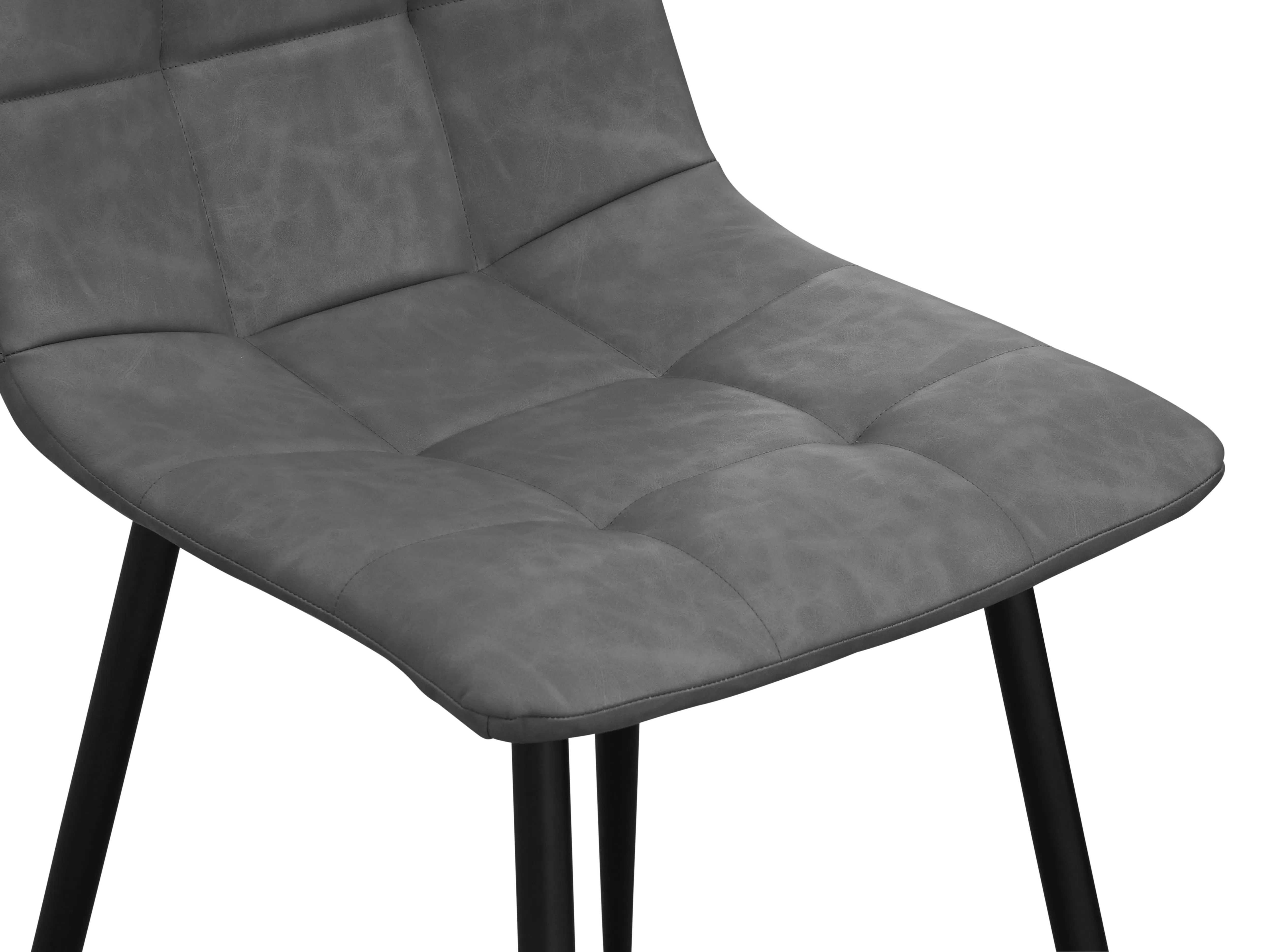 (As-is) Friska Dining Chair - Grey (Faux Leather) - 4 - 10