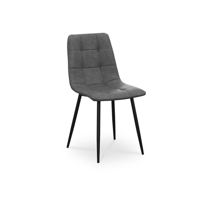 Friska Dining Chair - Grey (Faux Leather) - 0
