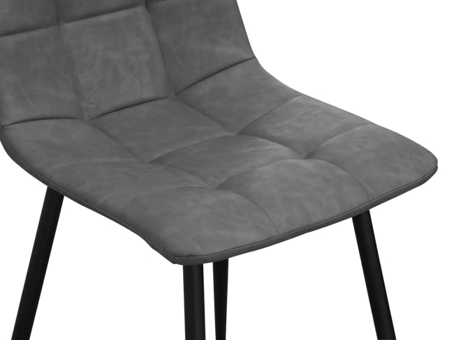 Friska Dining Chair - Grey (Faux Leather) - 5